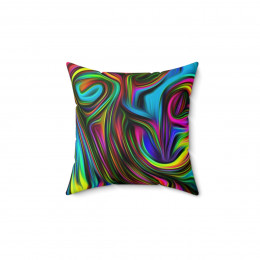 A New Blue Swirl on black number 2 Pillow Spun Polyester Square Pillow