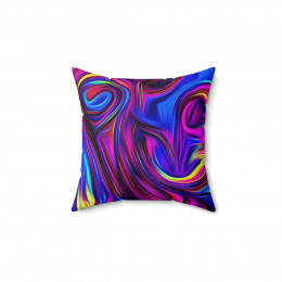 A Pink Blue Swirl on black number 3 Pillow Spun Polyester Square Pillow