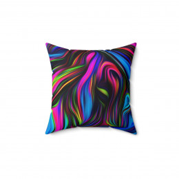 A Purple Swirl on black number 1 Pillow Spun Polyester Square Pillow