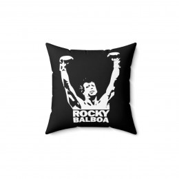 Rocky Balboa on black Spun Polyester Square Pillow gift