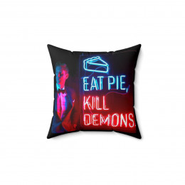Supernatural Dean Winchester Eat Pie Kill Demons Spun Polyester Square Pillow