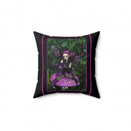 Sexy Purple Pixie girl fairy on a mushroom Spun Polyester Square Pillow gift