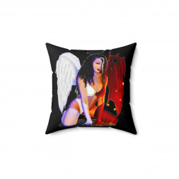 Angel Devil Babe Spun Polyester Square Pillow gift