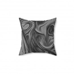 A Dark White Swirl on black number 7 Pillow Spun Polyester Square Pillow