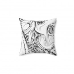 A White Swirl on black number 8 Pillow Spun Polyester Square Pillow